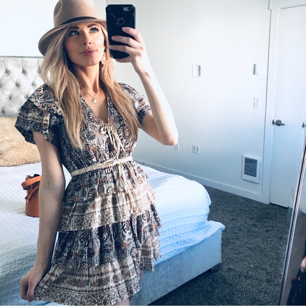 Ulla Johnson Tie Front Elegant Patterned Dress